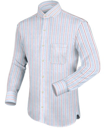 Italiaans Overhemd Hoge Boord with Italian Collar 1 Button