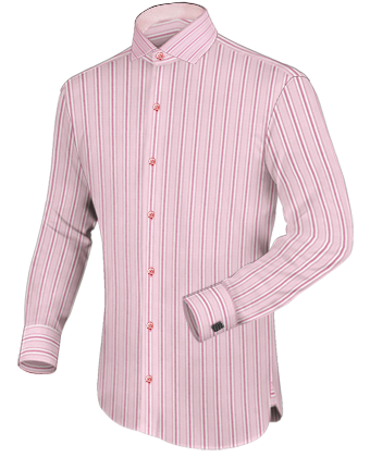 Kinderoverhemd Wit Met Blauwe Kraag with Italian Collar 1 Button