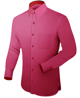 Kraagloze Overhemd with French Collar 2 Button