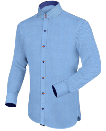Overhemd Mannen with Italian Collar 2 Button