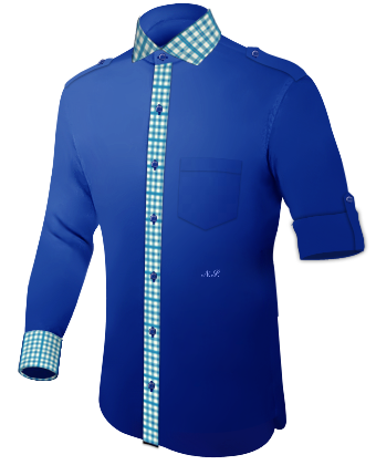 Overhemd Zonder Kraag with Italian Collar 1 Button