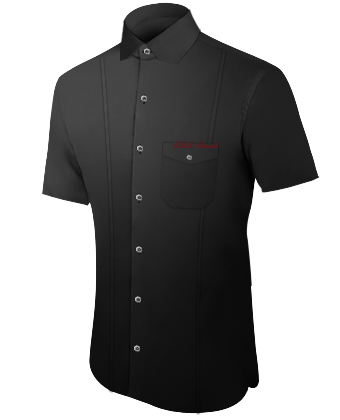 Spijkerstof Overhemd with Modern Collar