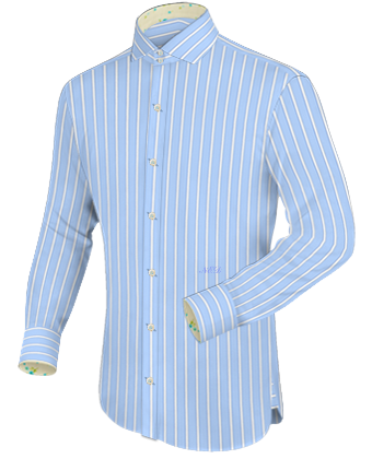 Witte Heren Hemden with Italian Collar 2 Button