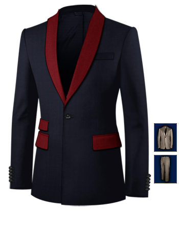 Gala Kostuum Heren Maastricht with 1 Button, Single Breasted