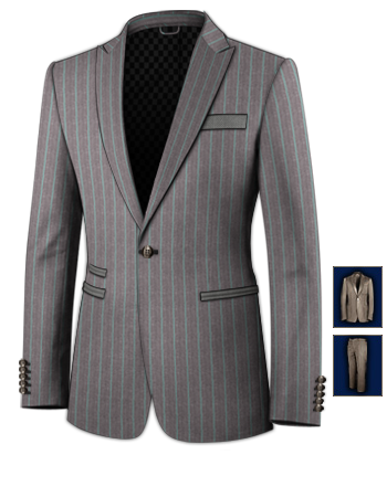 Online Kostuum Bestellen with 1 Button, Single Breasted