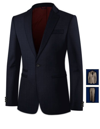 Gekleurde Rokkostuums with 1 Button, Single Breasted