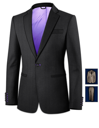 Kostuum with 1 Button, Single Breasted